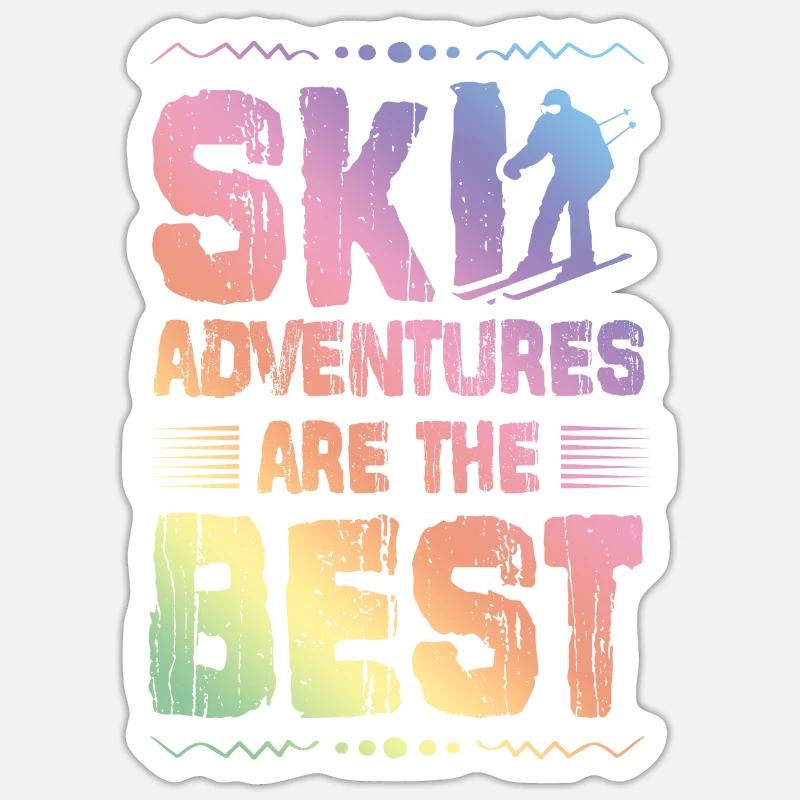 Ski Adventures - Sticker size S (10 x 10 cm) - white matte