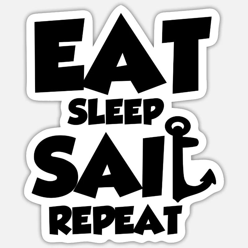 Manger Dormir Voile Répéter - Sticker taille S (10 x 10 cm) - blanc mat