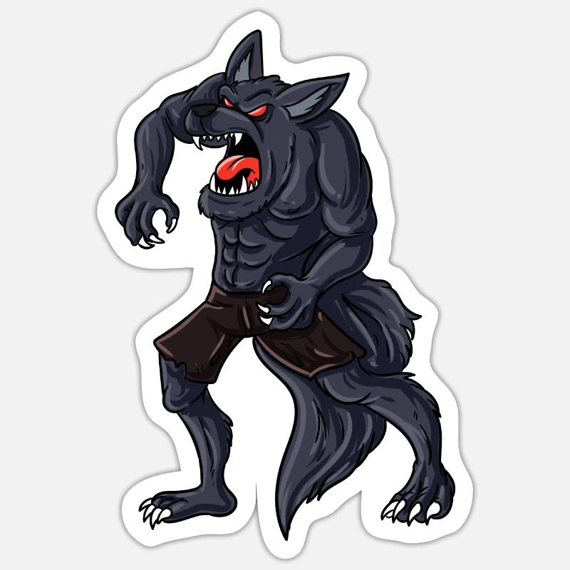 Werwolf - Sticker Größe S (10 x 10 cm) - Mattweiß