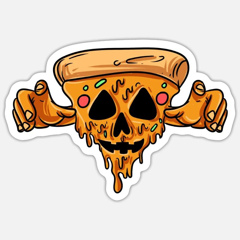 Tranche de pizza - Sticker taille S (10 x 10 cm) - blanc mat