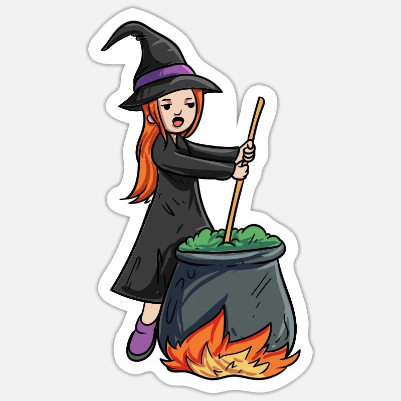 Witch Boiler - Sticker size S (10 x 10 cm) - white matte