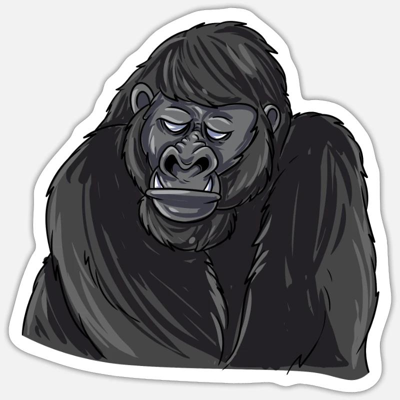 Gorilla - Sticker size S (10 x 10 cm) - white matte