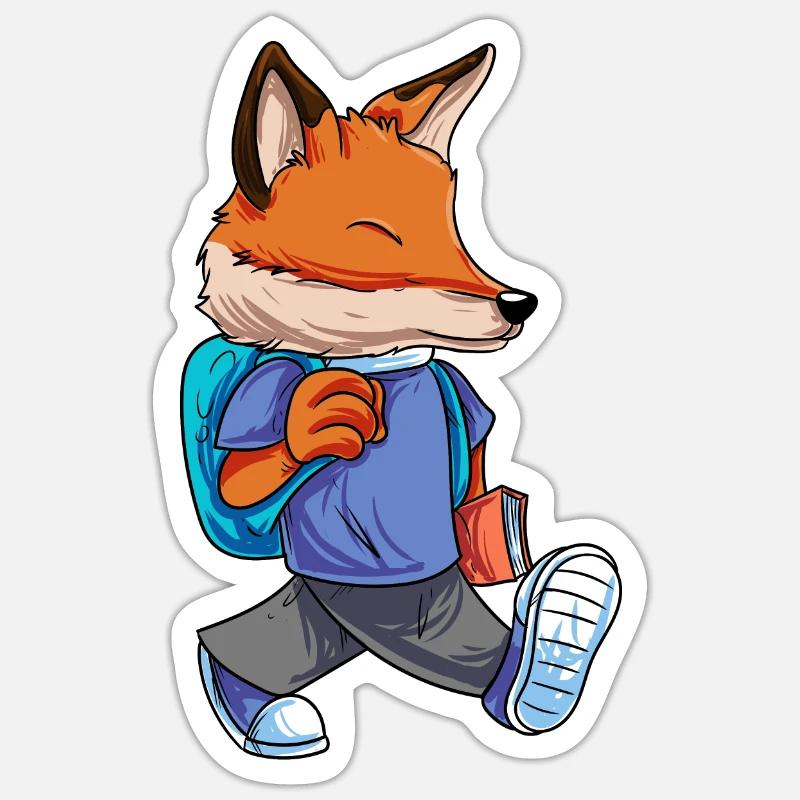 Fuchs Back to School - Sticker size S (10 x 10 cm) - white matte