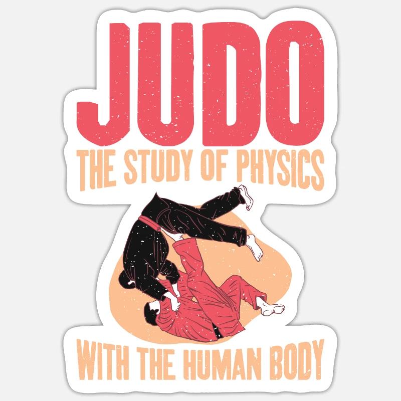 Judo Randori - Sticker taille S (10 x 10 cm) - blanc mat
