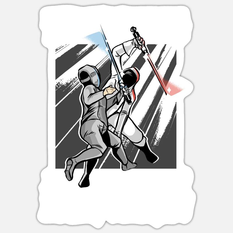 Fechten - Sticker Größe S (10 x 10 cm) - Mattweiß