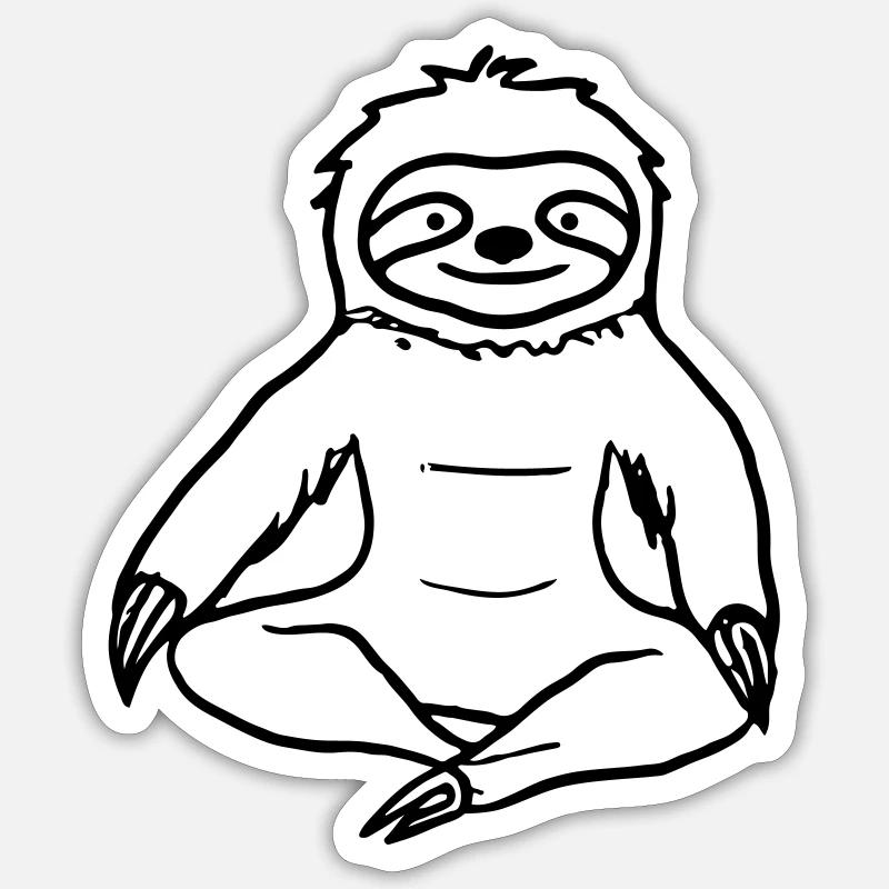 Sloth Yoga Gift Idea Vecteur - Sticker taille S (10 x 10 cm) - blanc mat