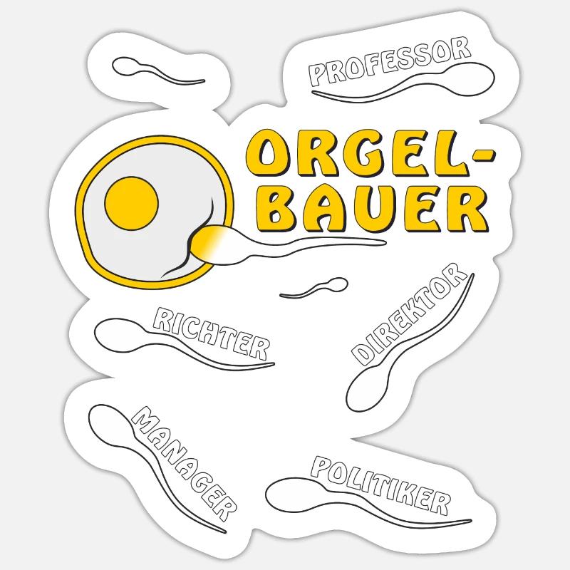 ORGELBAUER - Sticker Größe S (10 x 10 cm) - Mattweiß