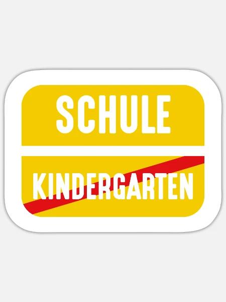 Schule Kindergarten Ortsschild Ort Schulkind - Sticker Größe S (10 x 10 cm) - Mattweiß