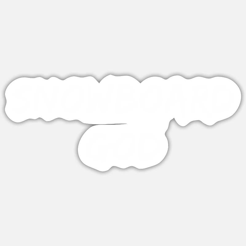 Snowboard - Snowboard God - Sticker taille S (10 x 10 cm) - blanc mat