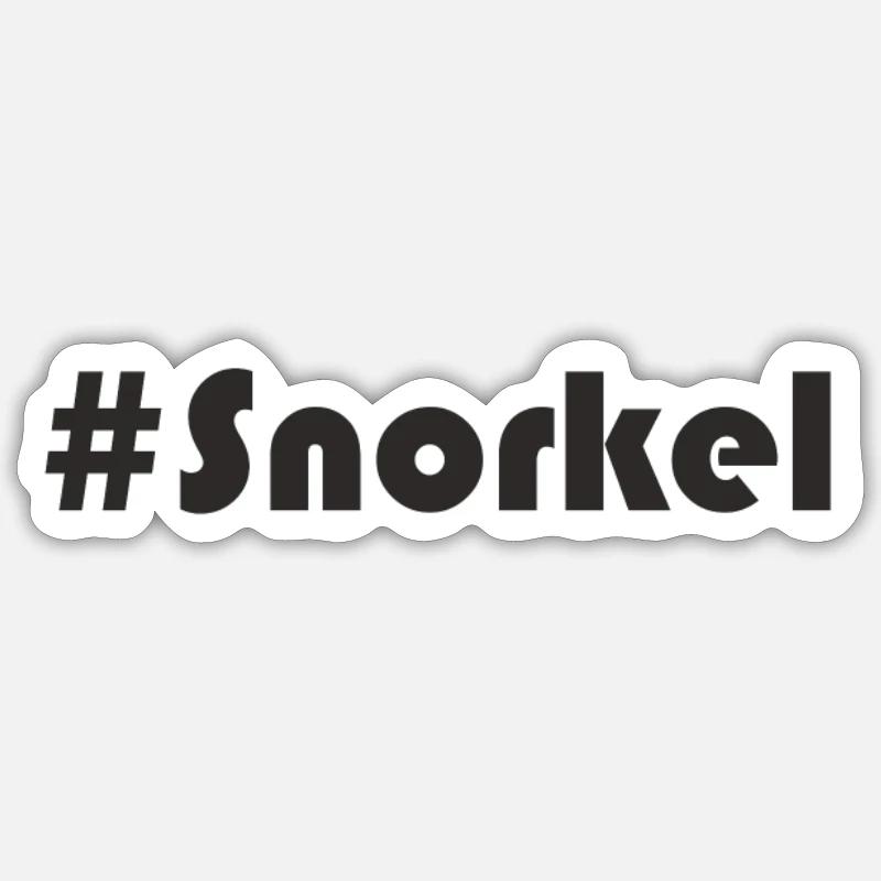 Plongée - #Snorkel - Sticker taille S (10 x 10 cm) - blanc mat
