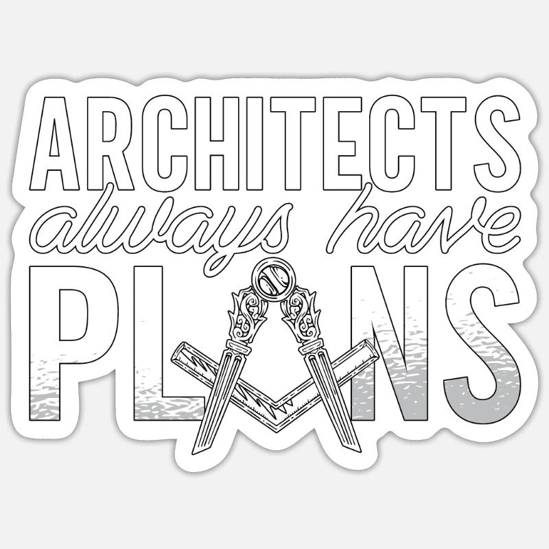 Architectes Les architectes ont toujours une architecture de travail - Sticker taille S (10 x 10 cm) - blanc mat