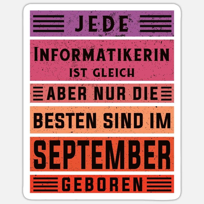 Programmierer Geburtstag September geboren Sticker Größe S (10 x 10 cm)