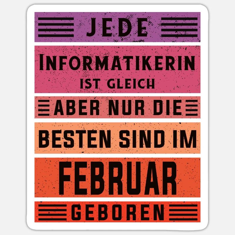 Programmierer Geburtstag Februar geboren Sticker Größe S (10 x 10 cm)
