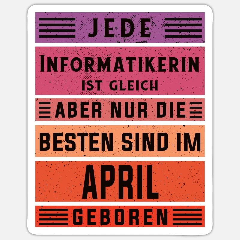 Programmierer Geburtstag April geboren Sticker Größe S (10 x 10 cm)