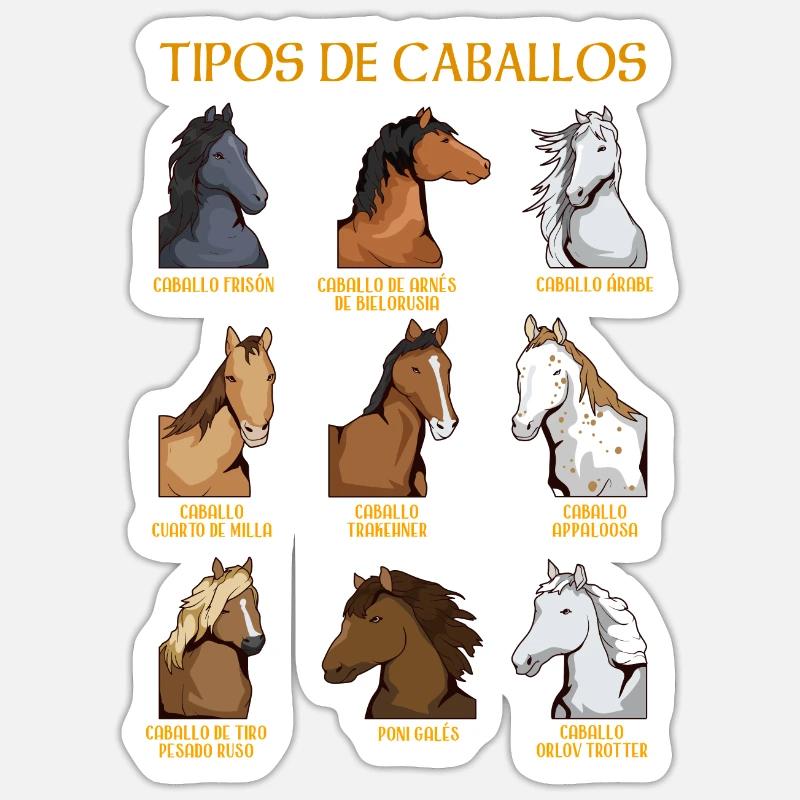 Types de chevaux Équitation espagnole Sticker taille S (10 x 10 cm)