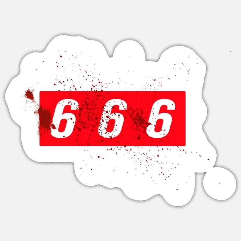 666 Satanisches Zeichen Witchcraft Hexe Gothic Sticker Größe S (10 x 10 cm)