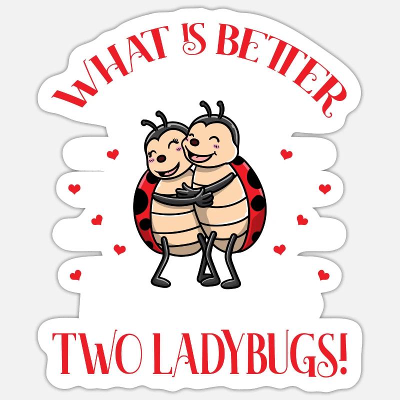 Two ladybug lovers ladybugs Sticker size S (10 x 10 cm)