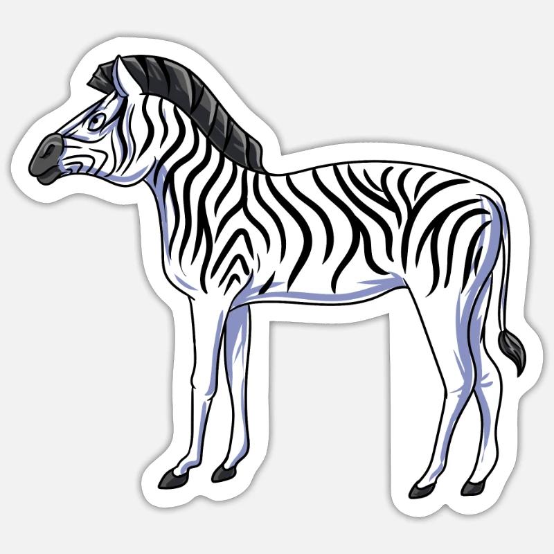 Zèbre - Sticker taille S (10 x 10 cm) - blanc mat