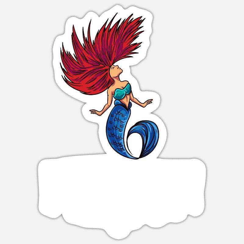 Sirène - Sticker taille S (10 x 10 cm) - blanc mat