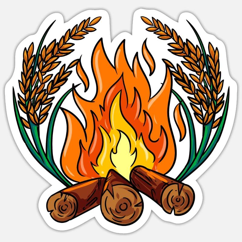 Feu de camp Sticker taille S (10 x 10 cm)