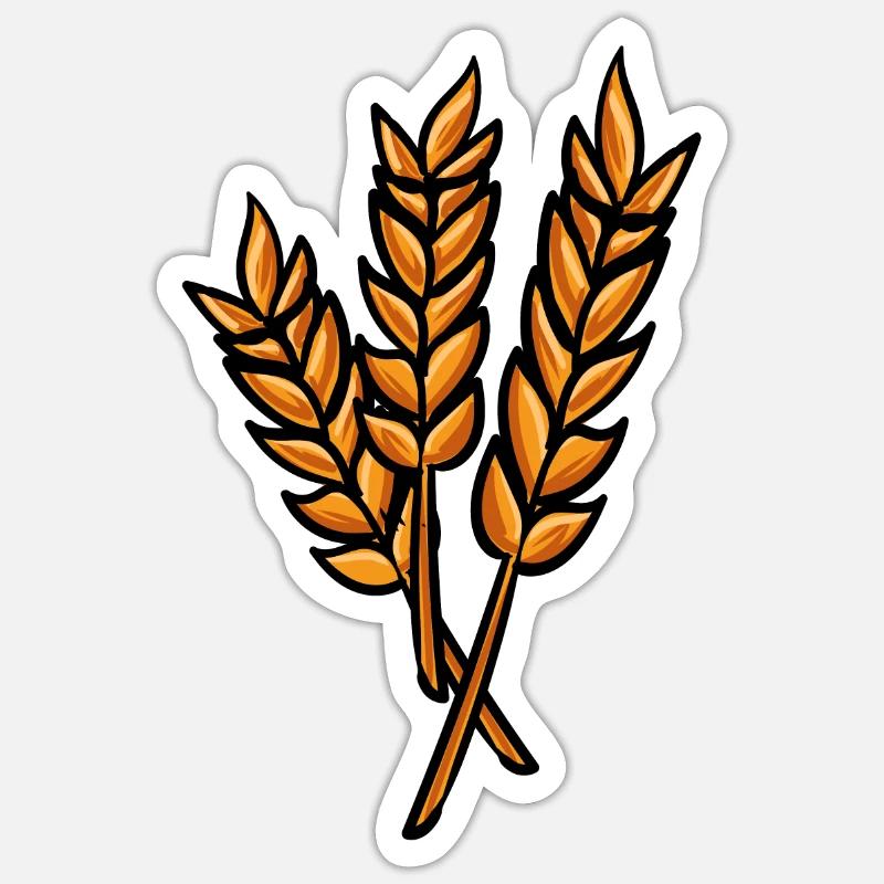 Getreide Ernte - Sticker Größe S (10 x 10 cm) - Mattweiß