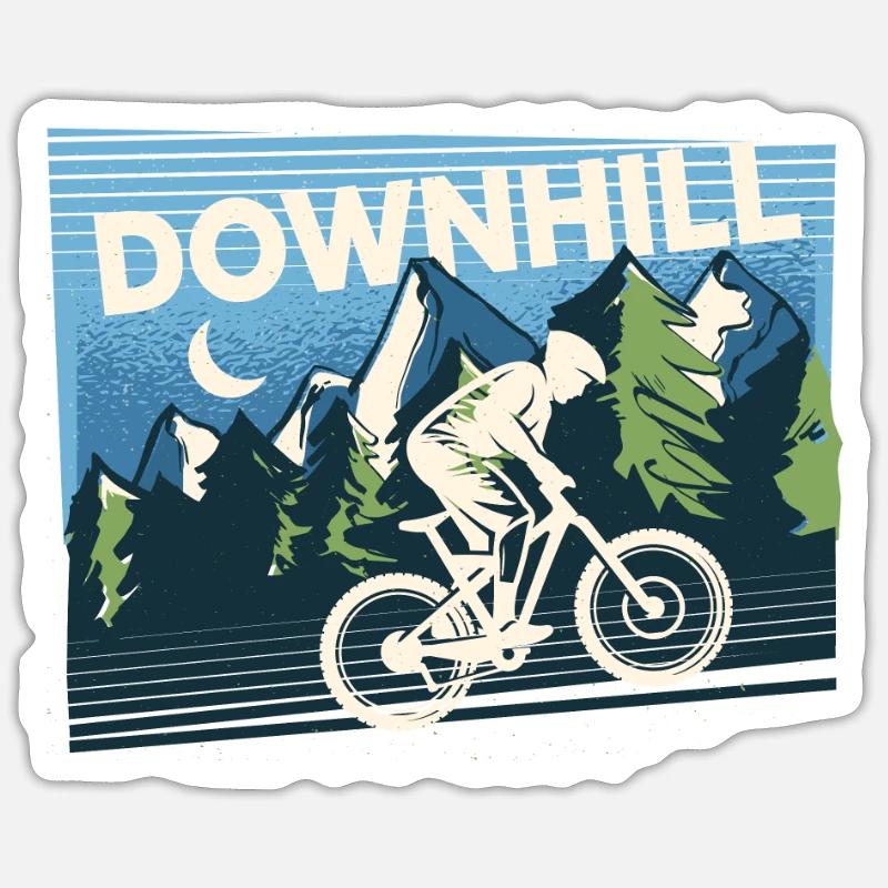 VTT de descente - Sticker taille S (10 x 10 cm) - blanc mat