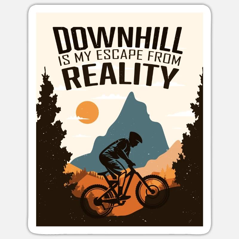 Descente, VTT - Sticker taille S (10 x 10 cm) - blanc mat