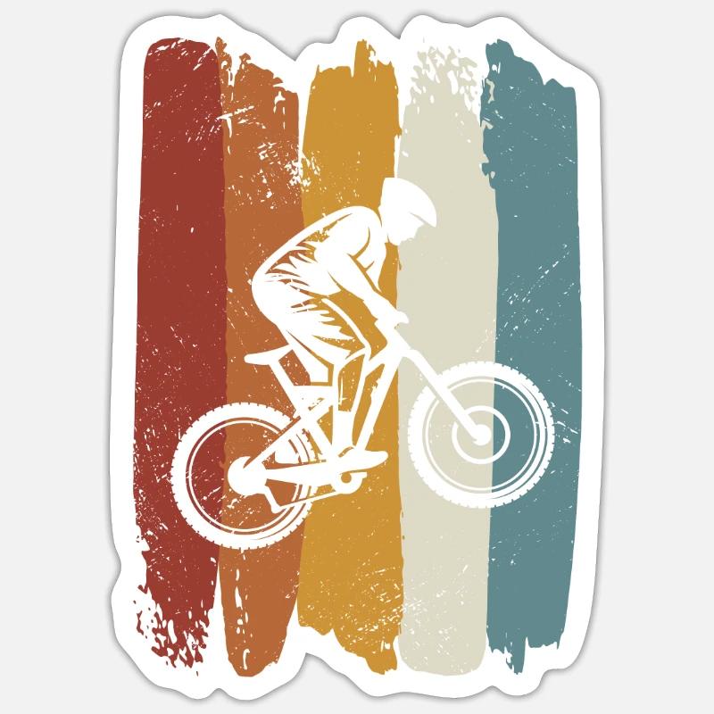 Retro Downhill - Sticker size S (10 x 10 cm) - white matte