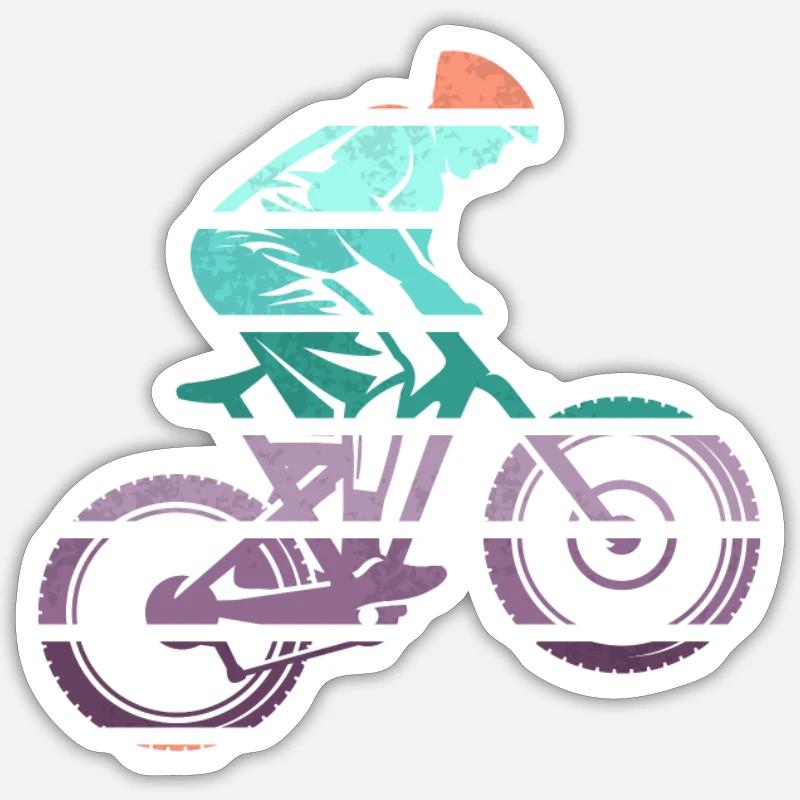 Descente rétro - Sticker taille S (10 x 10 cm) - blanc mat