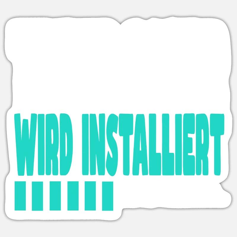 Tiefbauer wird installiert - Sticker Größe S (10 x 10 cm) - Mattweiß