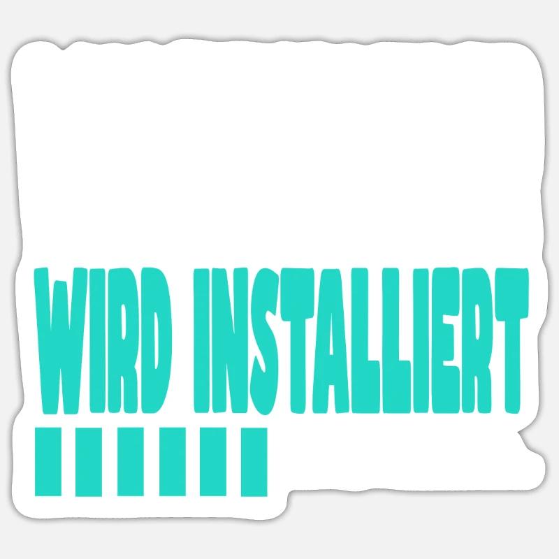 Walzenfahrer wird installiert - Sticker Größe S (10 x 10 cm) - Mattweiß
