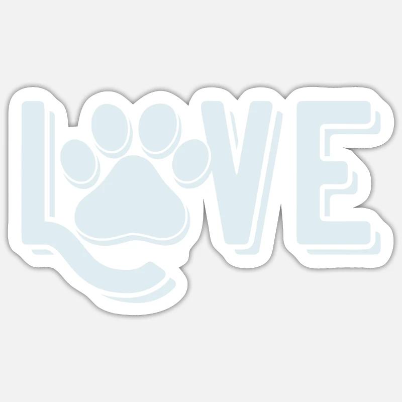 Chère patte de chien - Sticker taille S (10 x 10 cm) - blanc mat