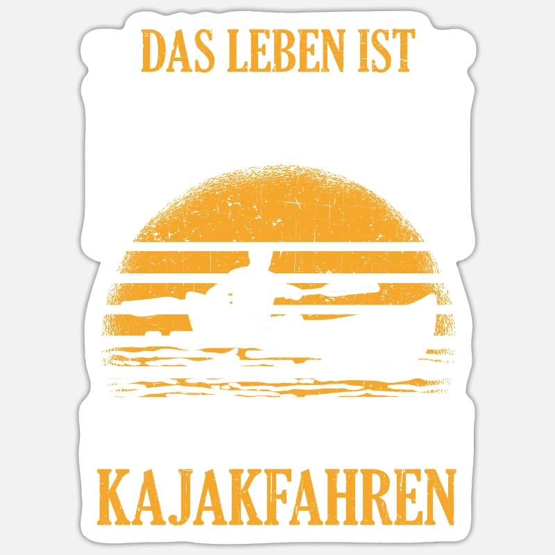 Das Leben Ist Einfach Du Must Einfach Kajakfahren - Sticker Größe S (10 x 10 cm) - Mattweiß