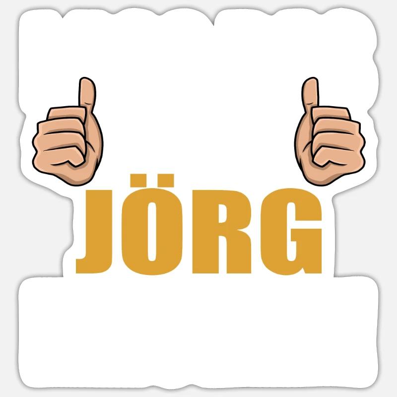 Lass das mal den Jörg machen - Sticker Größe S (10 x 10 cm) - Mattweiß