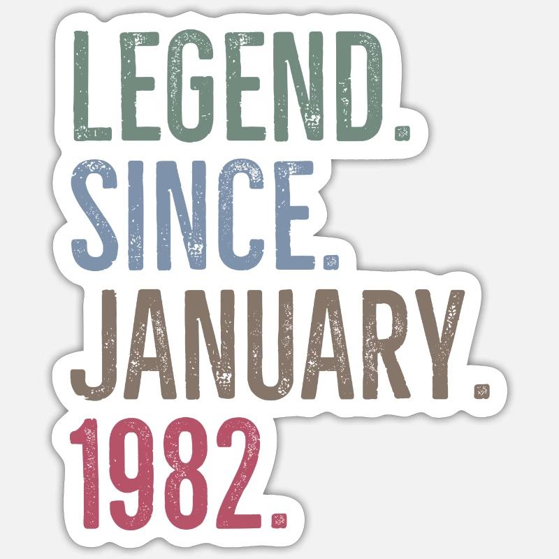Légende depuis janvier 1982 - Sticker taille S (10 x 10 cm) - blanc mat