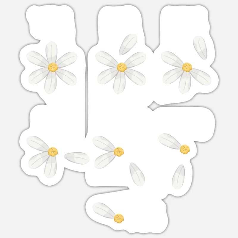 Daisy Wish Game Oui Pas de Fleur - Sticker taille S (10 x 10 cm) - blanc mat