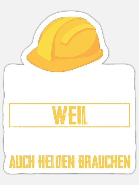 Bauleiter Bauaufsicht Baustellenleiter Geschenk - Sticker Größe S (10 x 10 cm) - Mattweiß