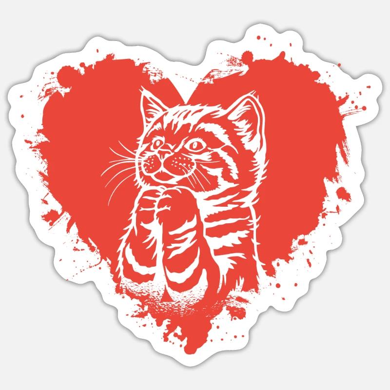 Life is better with cats - Sticker size S (10 x 10 cm) - white matte