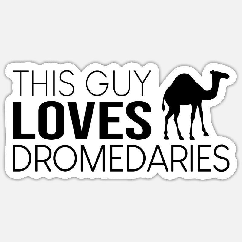 Ce type aime les dromadaires - Sticker taille S (10 x 10 cm) - blanc mat