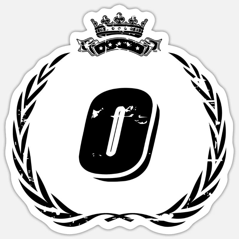 O couronne de lettres - Sticker taille S (10 x 10 cm) - blanc mat