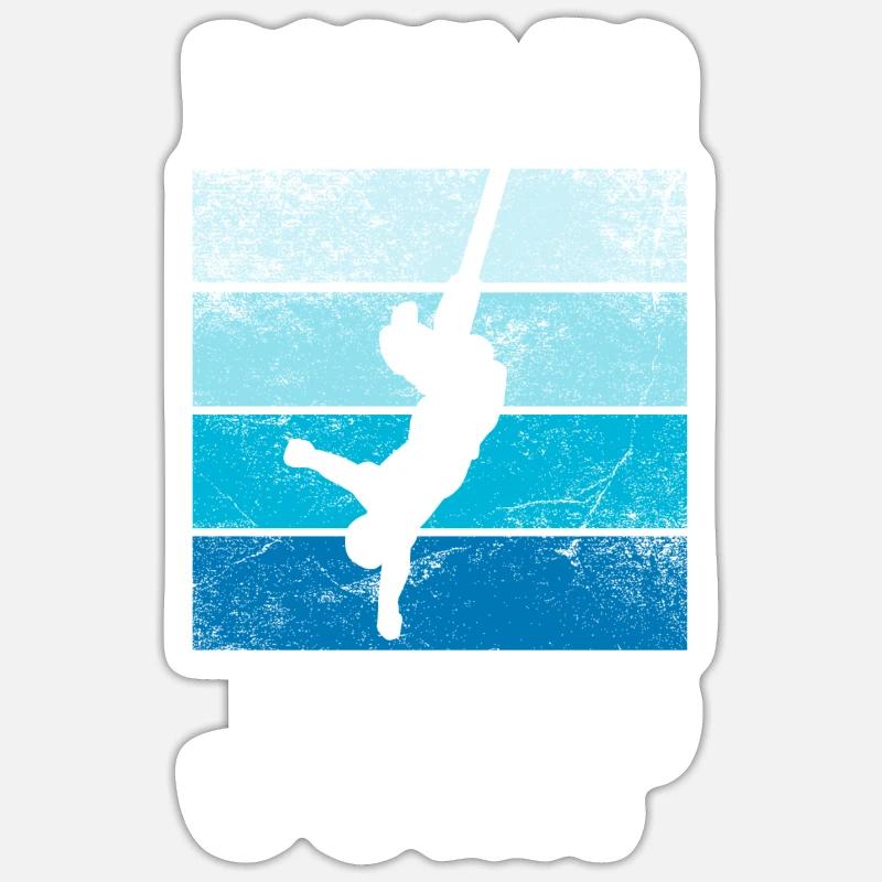 Bungee Jumping - Sticker Größe S (10 x 10 cm) - Mattweiß