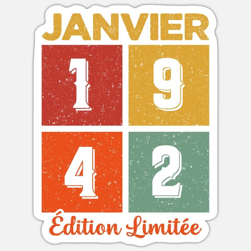 Janvier 1942 Édition limitée - Sticker taille S (10 x 10 cm) - blanc mat