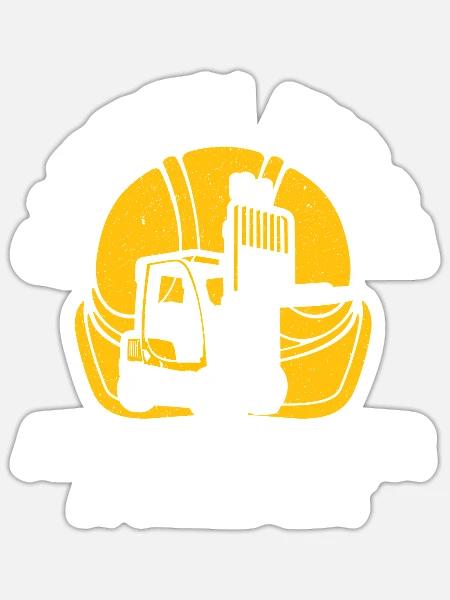 Gabelstaplerfahrer Job Beruf Lagerarbeiter - Sticker Größe S (10 x 10 cm) - Mattweiß