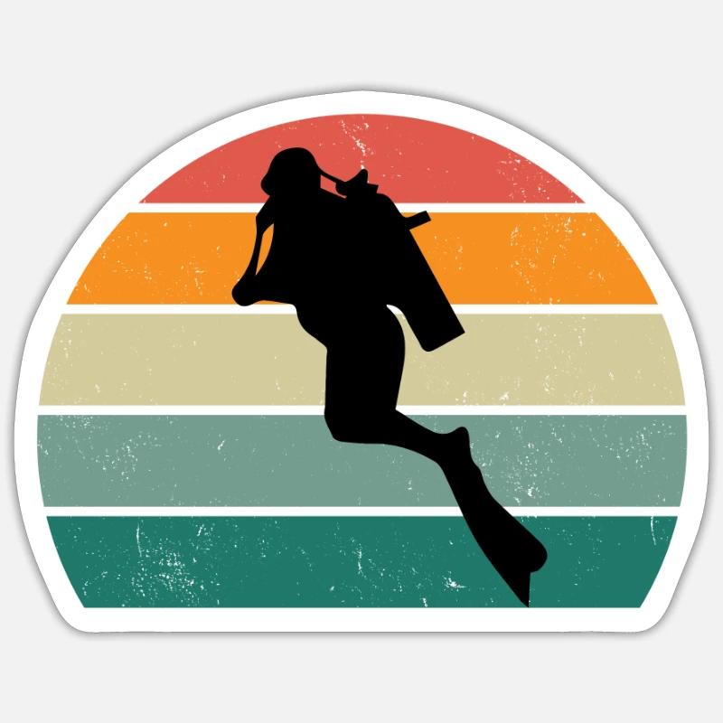 diver diver dive oxygen diving Sticker size S (10 x 10 cm)