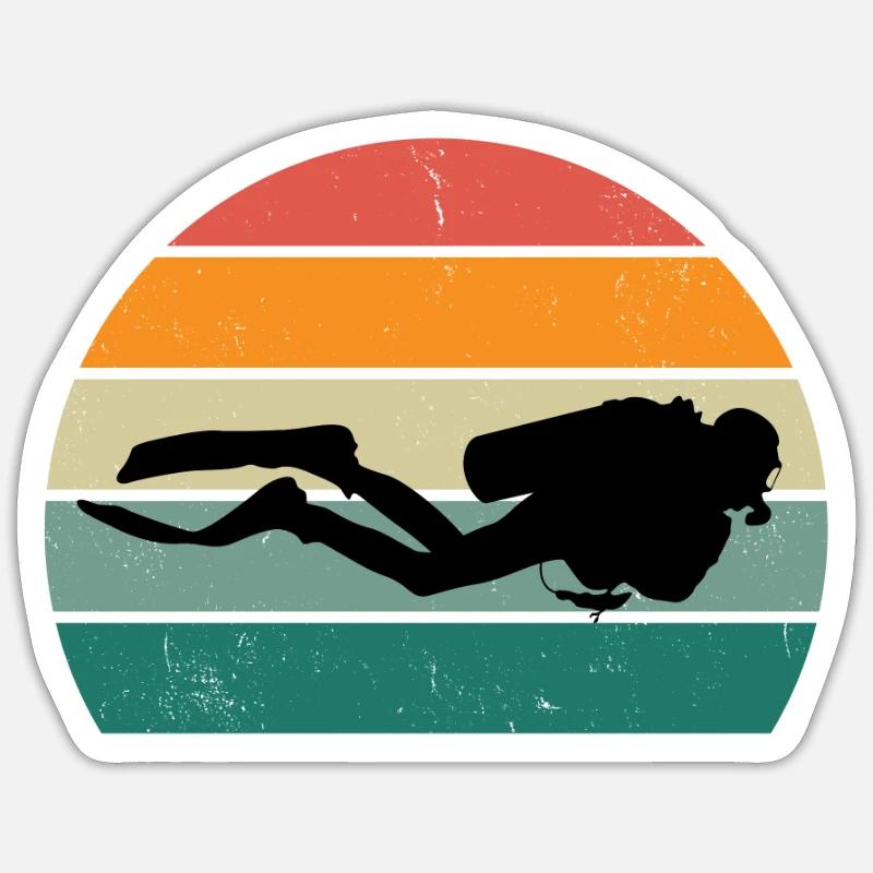 diver diver dive oxygen diving Sticker size S (10 x 10 cm)
