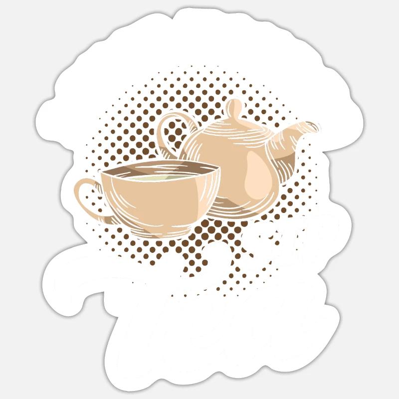 Teetrinker Teeliebhaber Geschenk Tee Sticker Größe S (10 x 10 cm)