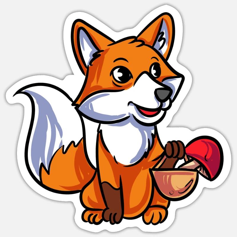 Fuchs - Sticker Größe S (10 x 10 cm) - Mattweiß