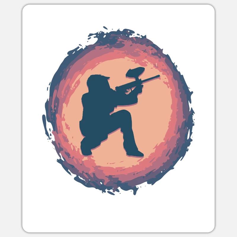 Splash Paintball - Sticker taille S (10 x 10 cm) - blanc mat