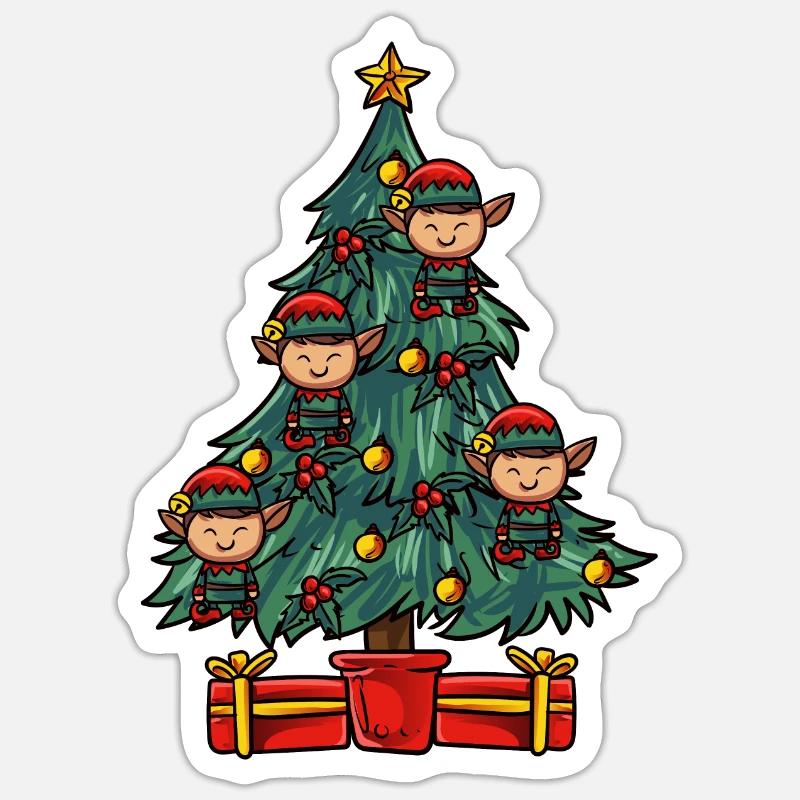 Christmas Tree Christmas Tree - Sticker size S (10 x 10 cm) - white matte