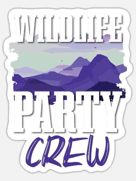 Wildlife Party Crew - Sticker Größe S (10 x 10 cm) - Mattweiß